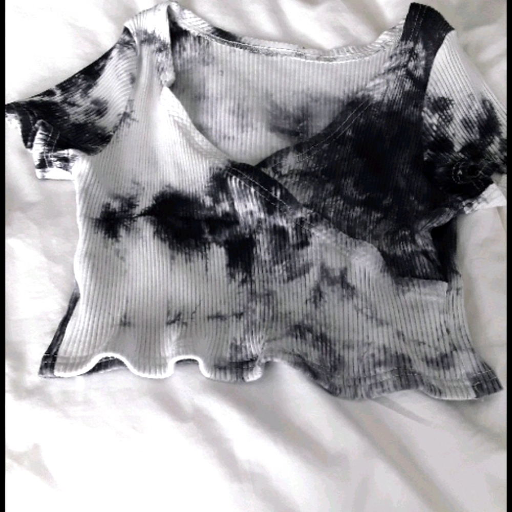 Tie dye crossed top